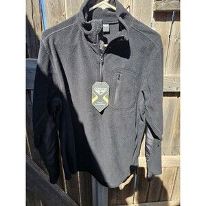 Condor Fleece Sweater Mens L Black Padded Elbows  1/4 Zip Pullover Jacket NWT